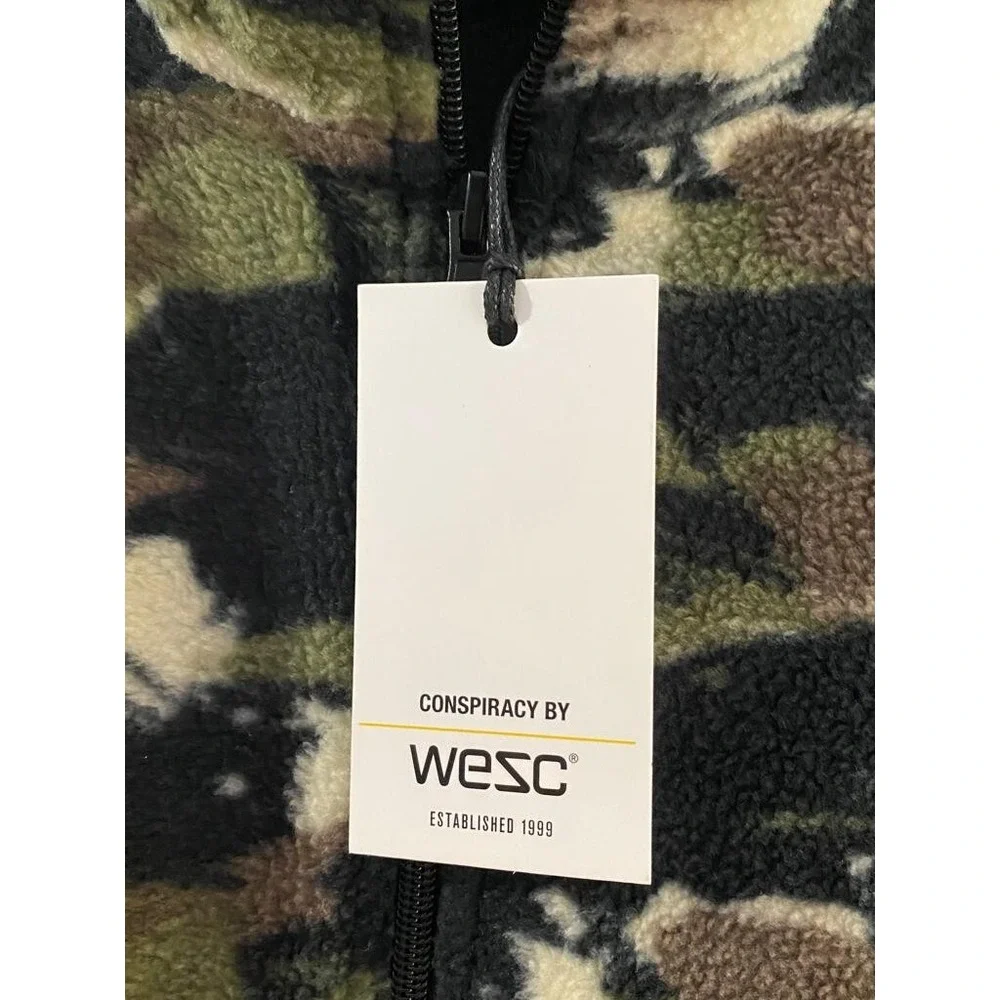 WESC Camo‎ Half Fleece Pullover Zipper For Unisex Men Size XXL Woman Size XXXL